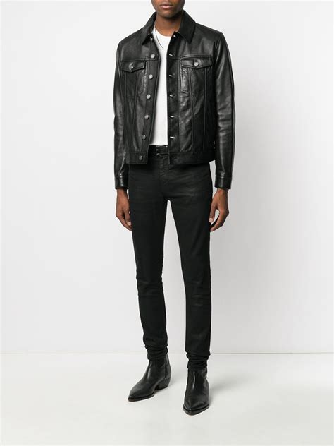 ysl lederjacke|farfetch ysl jackets.